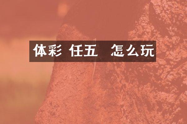 体彩 任五  怎么玩