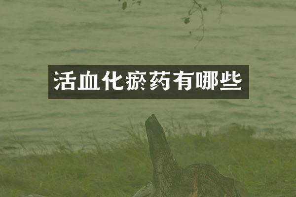 活血化瘀药有哪些