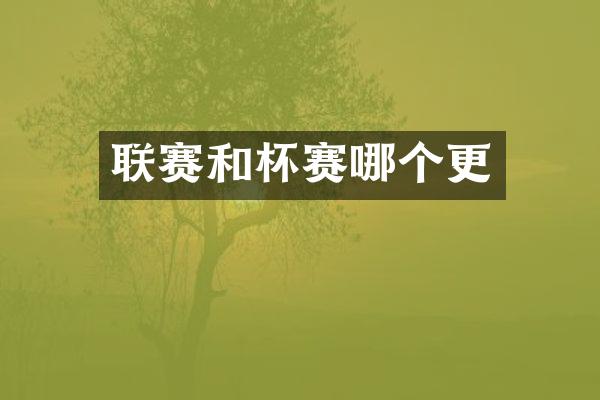联赛和杯赛哪个更