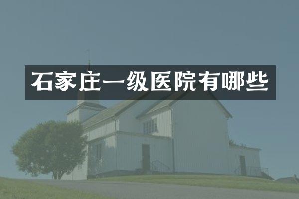 石家庄一级医院有哪些