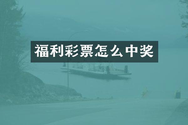 福利彩票怎么中奖