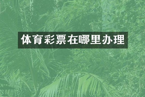 体育彩票在哪里办理