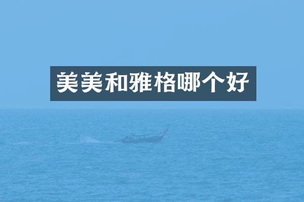 美美和雅格哪个好