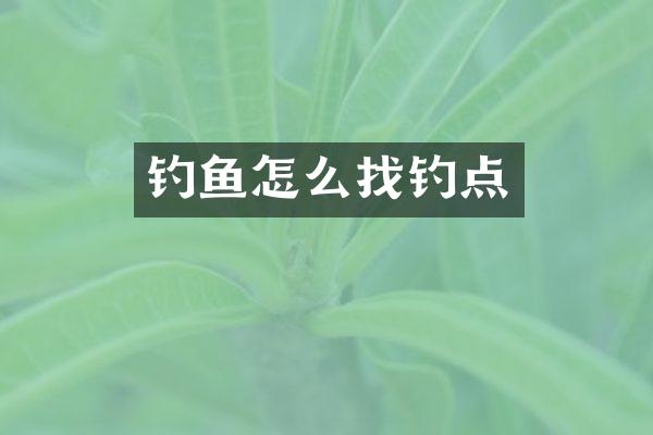 钓鱼怎么找钓点