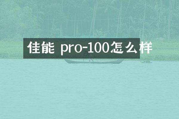 佳能 pro-100怎么样
