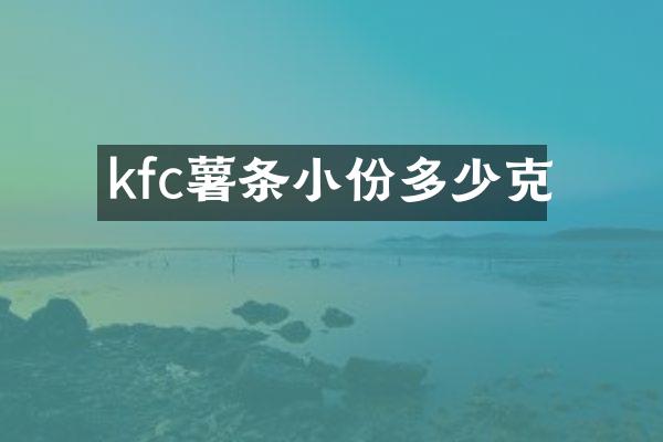 kfc薯条小份多少克