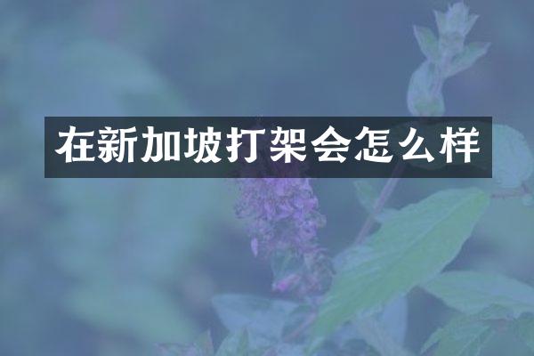 在新加坡打架会怎么样