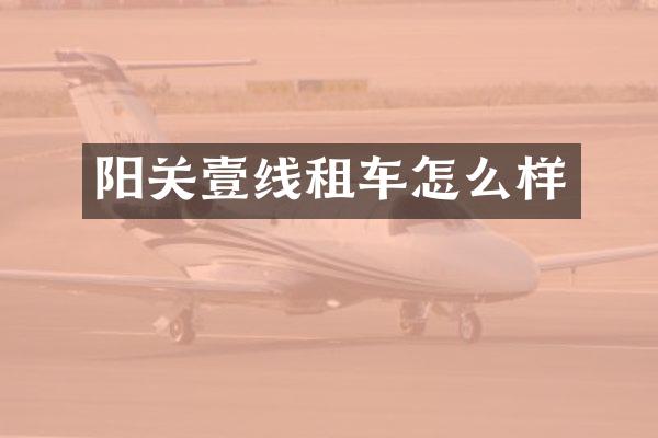 阳关壹线租车怎么样