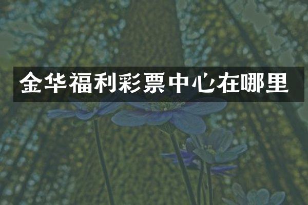 金华福利彩票中心在哪里
