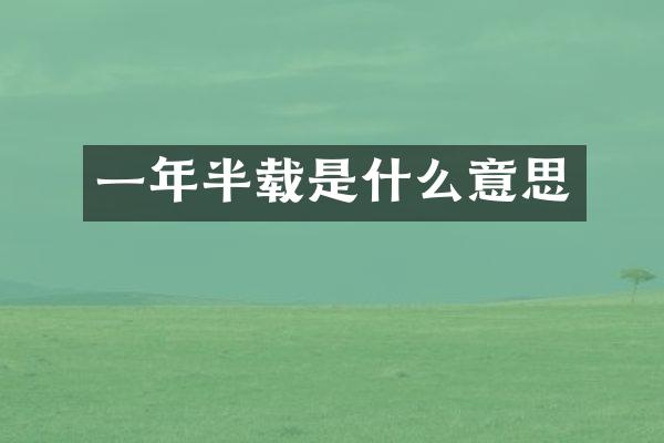 一年半载是什么意思