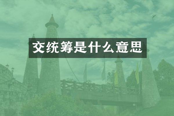 交统筹是什么意思