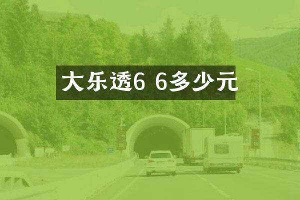 大6 6多少元