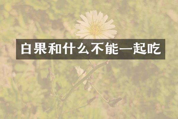 白果和什么不能一起吃