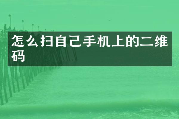 怎么扫自己手机上的二维码