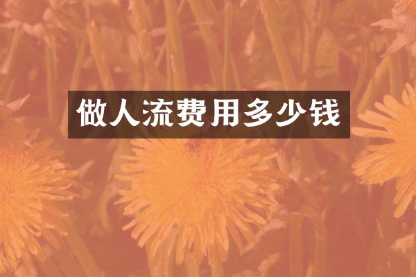 做人流费用多少钱