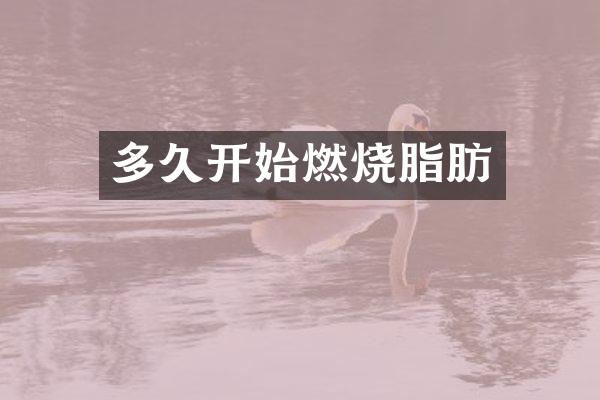 多久开始燃烧脂肪