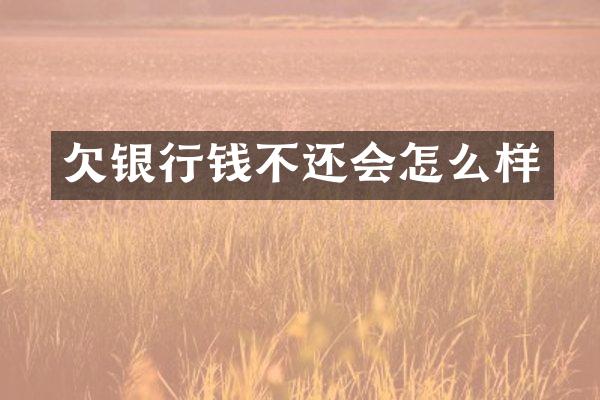 欠银行钱不还会怎么样