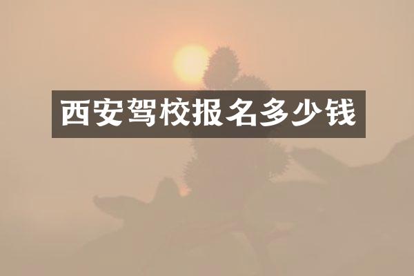西安驾校报名多少钱