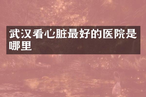 武汉看心脏最好的医院是哪里