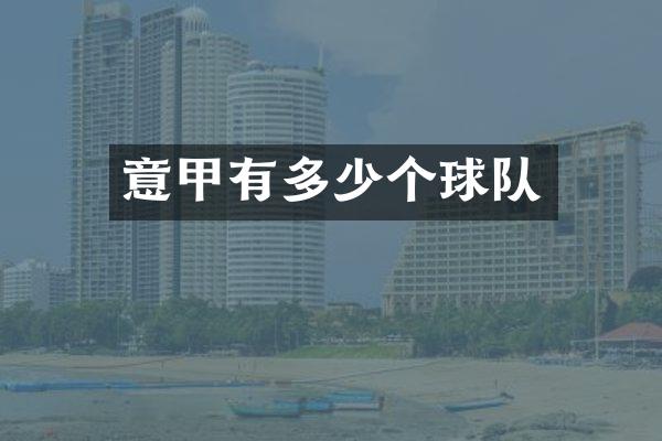 意甲有多少个球队