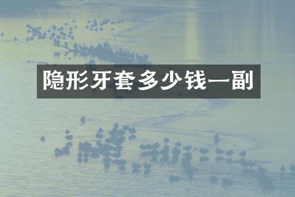 隐形牙套多少钱一副