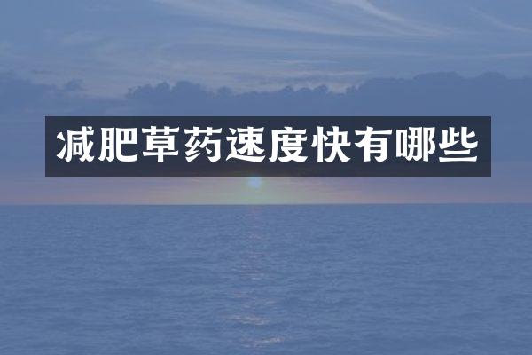 减肥草药速度快有哪些