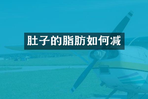 肚子的脂肪如何减
