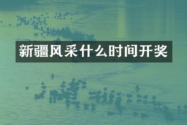 新疆风采什么时间开奖