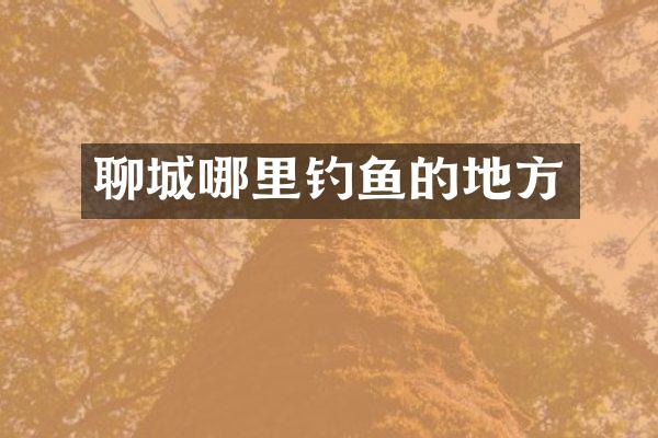 聊城哪里钓鱼的地方