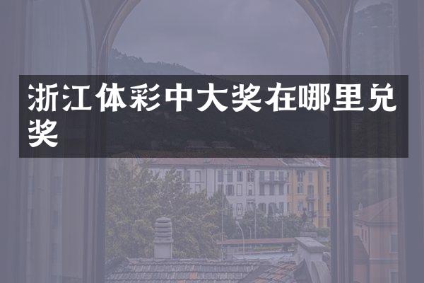 浙江体彩中大奖在哪里兑奖