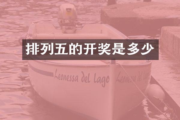 排列五的开奖是多少