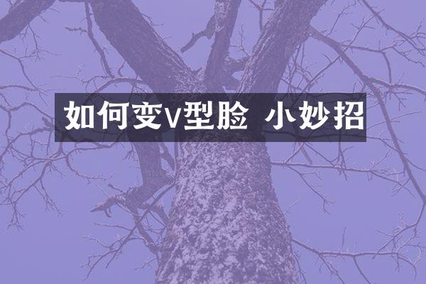 如何变v型脸 小妙招