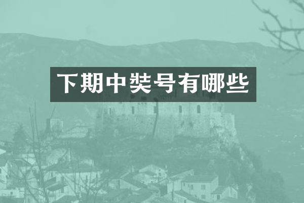 下期中奘号有哪些
