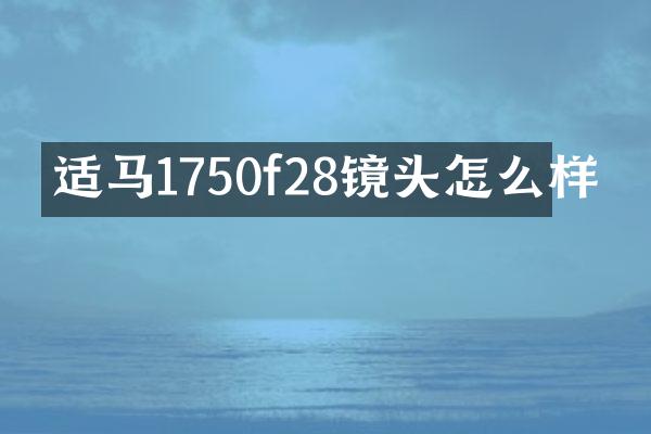适马1750f28镜头怎么样