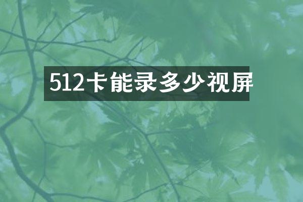 512卡能录多少视屏