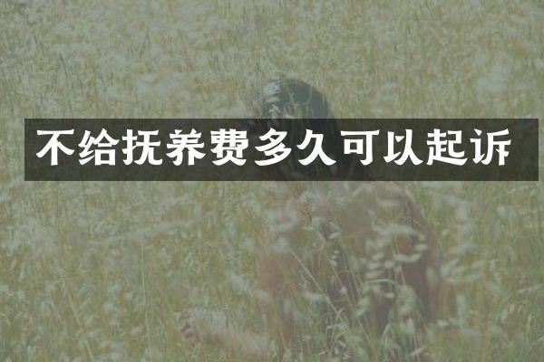 不给抚养费多久可以起诉