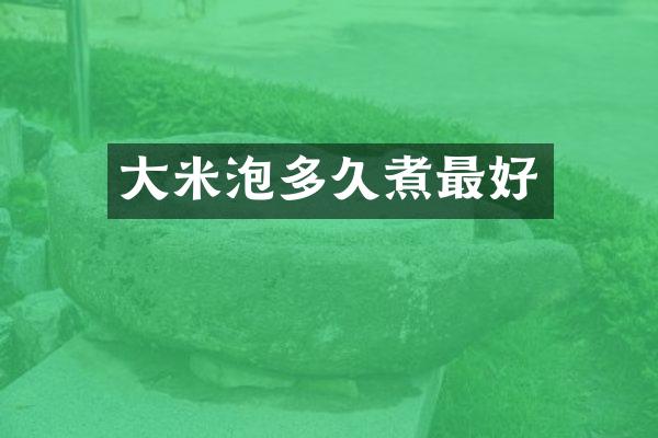大米泡多久煮最好