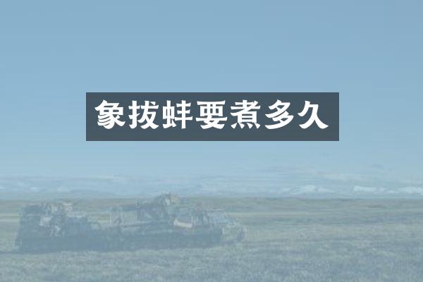 象拔蚌要煮多久