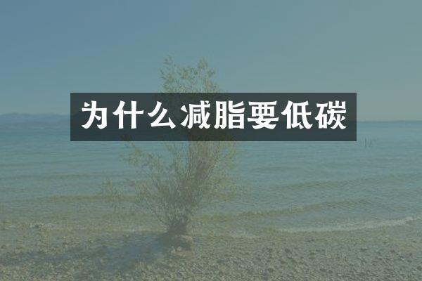 为什么减脂要低碳