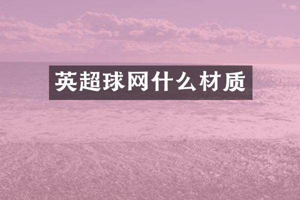 英超球网什么材质
