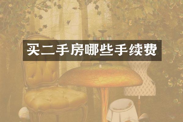 买二手房哪些手续费