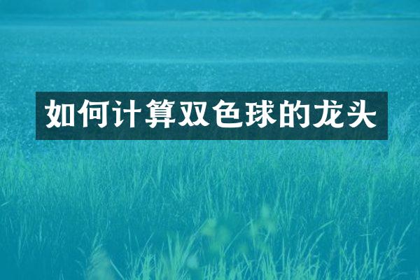 如何计算双色球的龙头