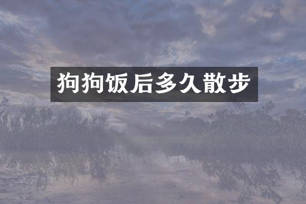 狗狗饭后多久散步