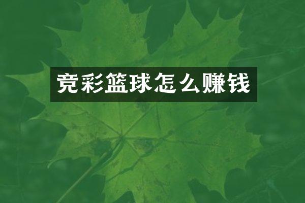 竞彩篮球怎么赚钱