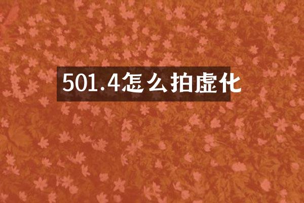 501.4怎么拍虚化