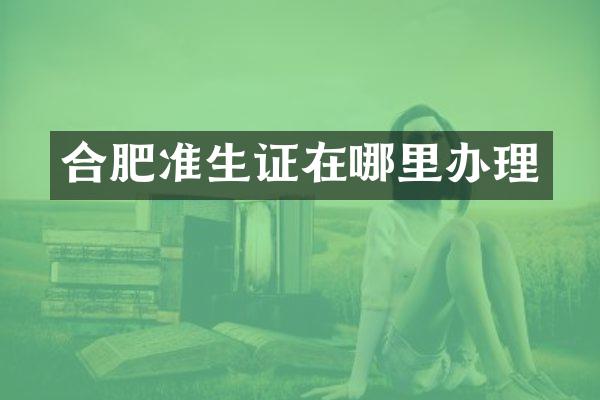 合肥准生证在哪里办理