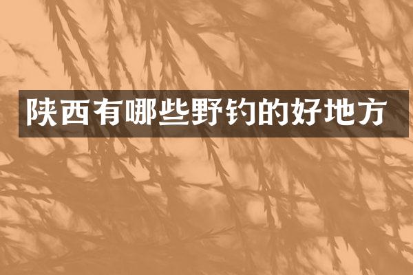 陕西有哪些野钓的好地方
