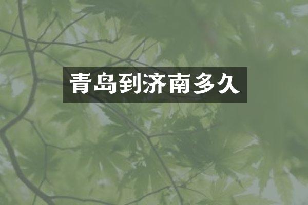青岛到济南多久