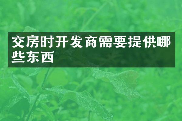 交房时开发商需要提供哪些东西
