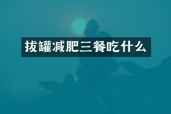 拔罐减肥三餐吃什么
